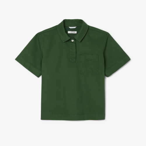 Oversized Denim Polo Shirt