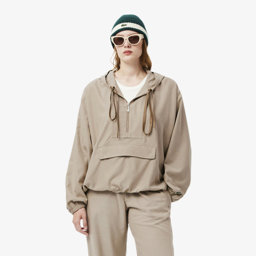 Oversized Flannel Pullover Jacket