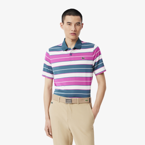 Ultra-Dry Anti-UV Striped Golf Polo Shirt 