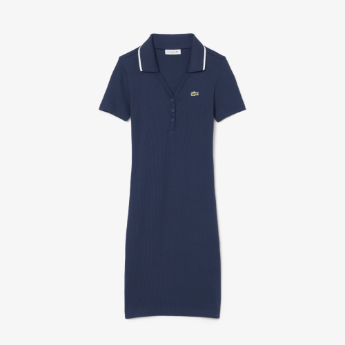 Cotton V Neck Polo Dress