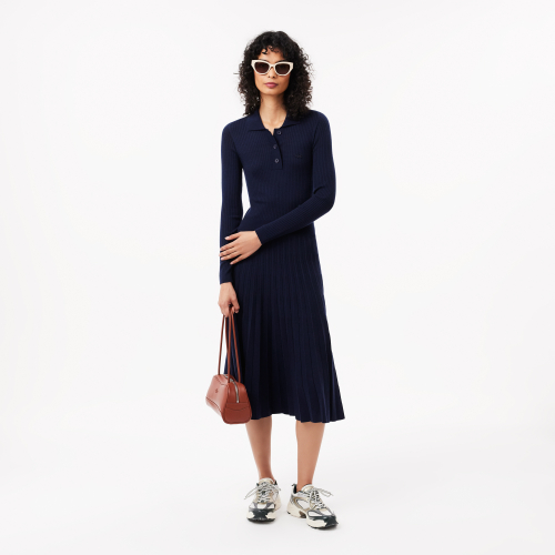 Long Sleeved Wool Polo Dress