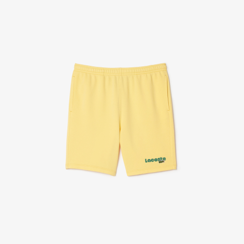 Washed Effect Lacoste Print Jogger Shorts