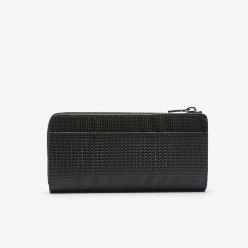 Unisex Chantaco Zippered Matte Piqué Leather Wallet