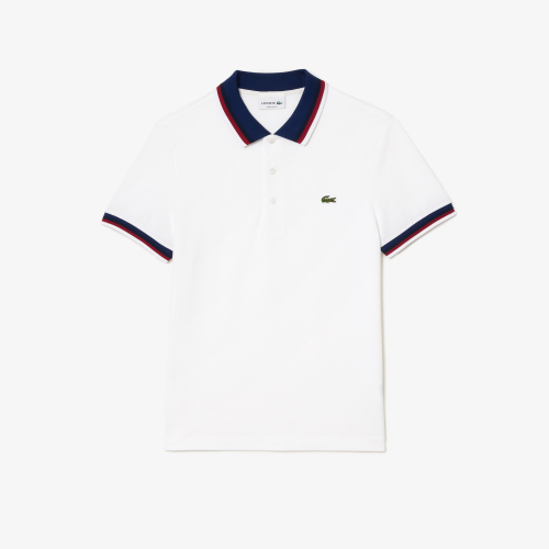 Contrast Collar and Cuff Stretch Polo Shirt