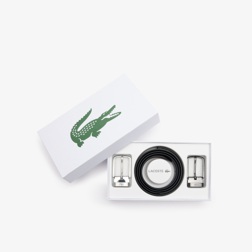 Leather Belt/2 Buckle Gift Set