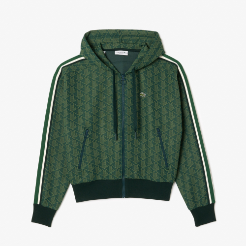 Monogram Jacquard Zip Front Hoodie