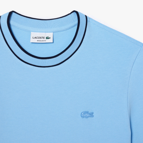 Color Tipping Line Match Pique Stretch T-Shirt