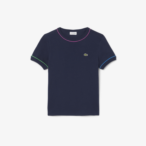 Contrast Trim Cotton T-shirt