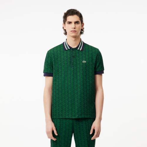 Classic Fit Contrast Collar Monogram Motif Polo Shirt