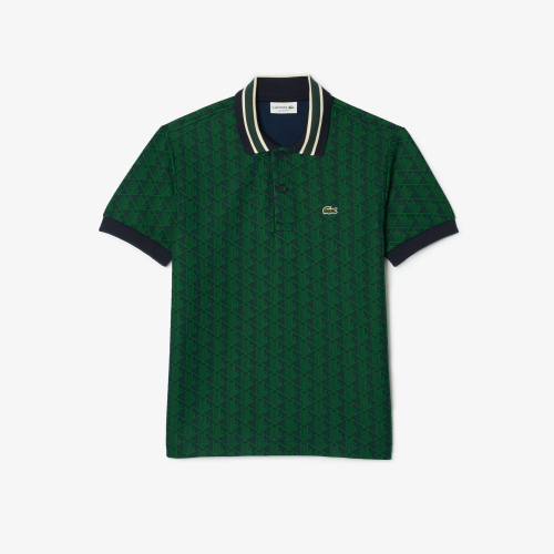 Classic Fit Contrast Collar Monogram Motif Polo Shirt
