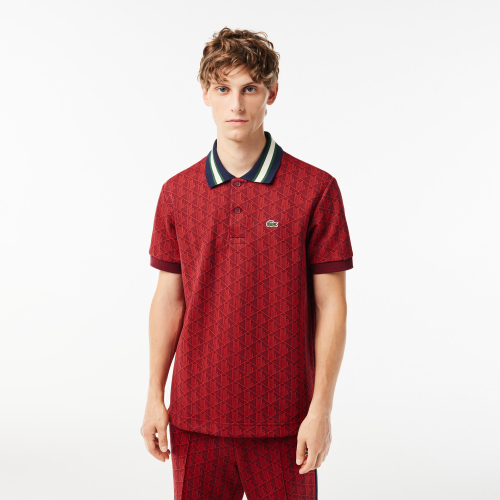 Classic Fit Contrast Collar Monogram Motif Polo Shirt