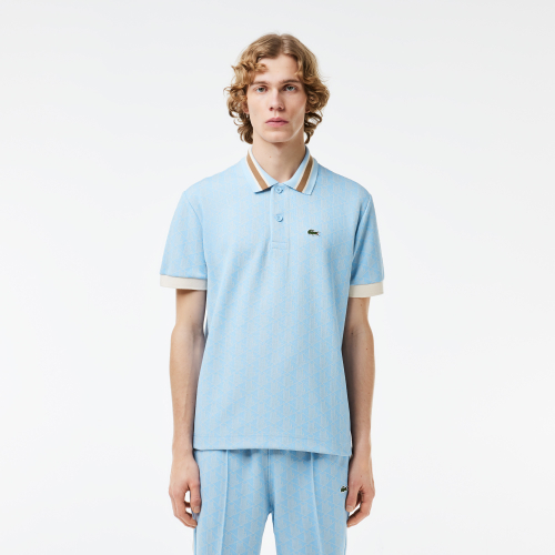 Classic Fit Contrast Collar Monogram Motif Polo Shirt