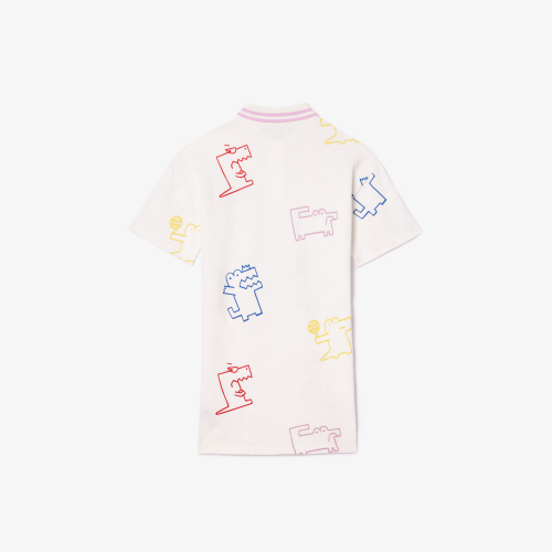 Croc Print Cotton Piqué Dress