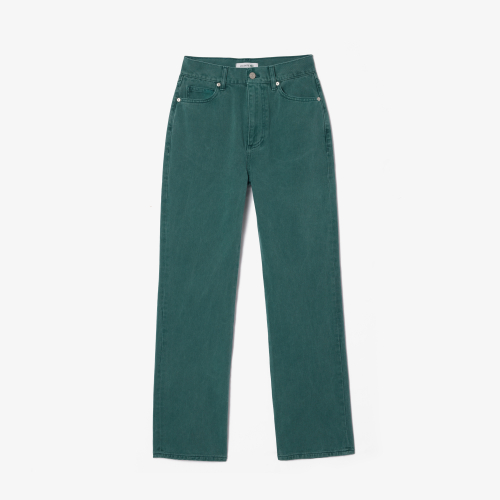 Straight Leg Eco-Dyed Cotton Denim Jeans