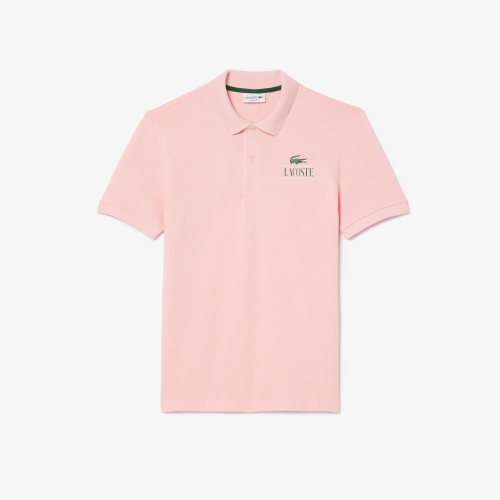 Lacoste Signature Print Stretch Piqué Polo Shirt