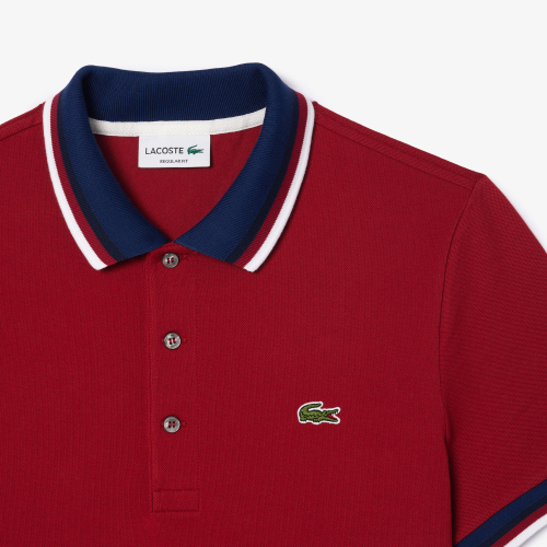 Contrast Collar and Cuff Stretch Polo Shirt
