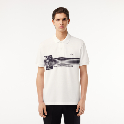 French Made Original L.12.12 Print Polo Shirt  