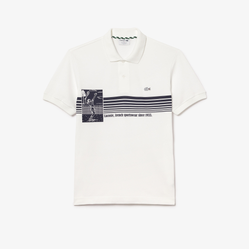 French Made Original L.12.12 Print Polo Shirt  