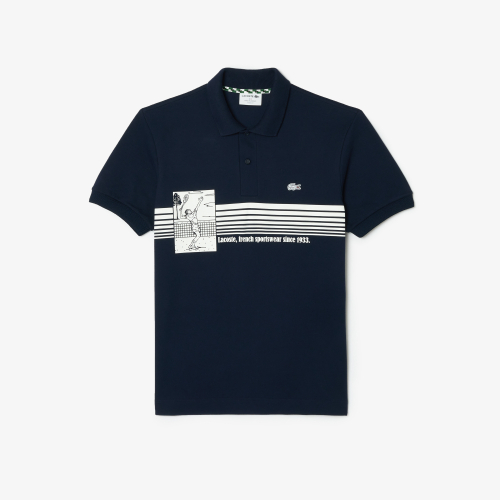 French Made Original L.12.12 Print Polo Shirt  