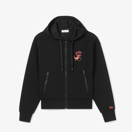 Printed Cotton Pique Zipped Sweatshirt