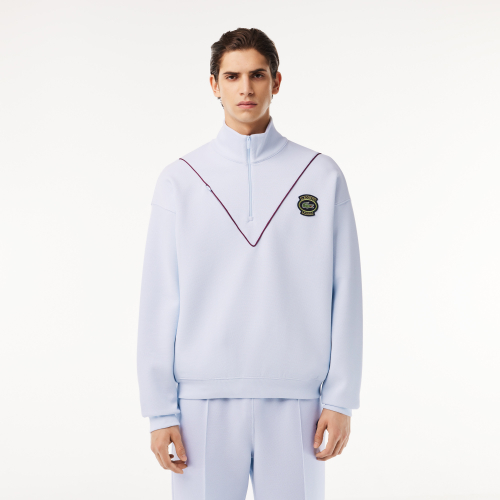 Loose Fit Zip Neck Piqué Jogger Sweatshirt